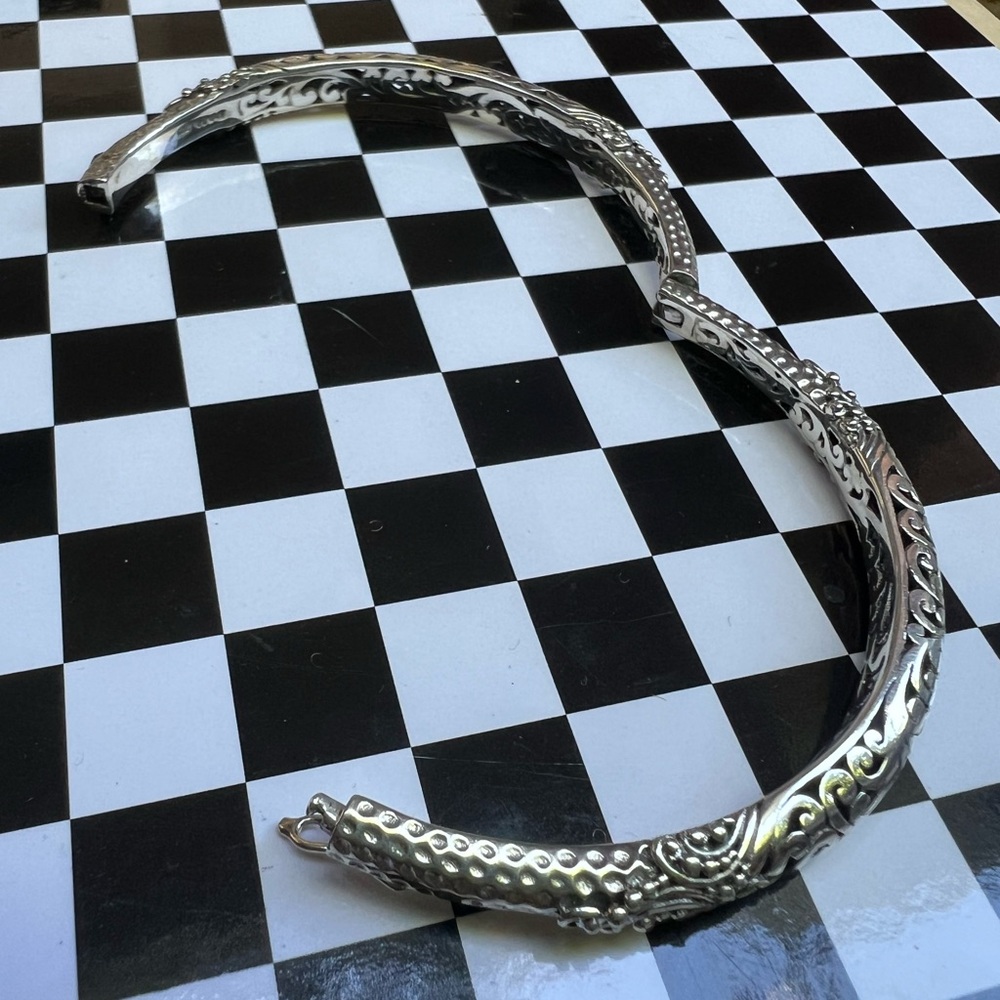 SARDA Sterling Silver 🩶 Filigree Bangle Bracelet - Picture 10 of 17